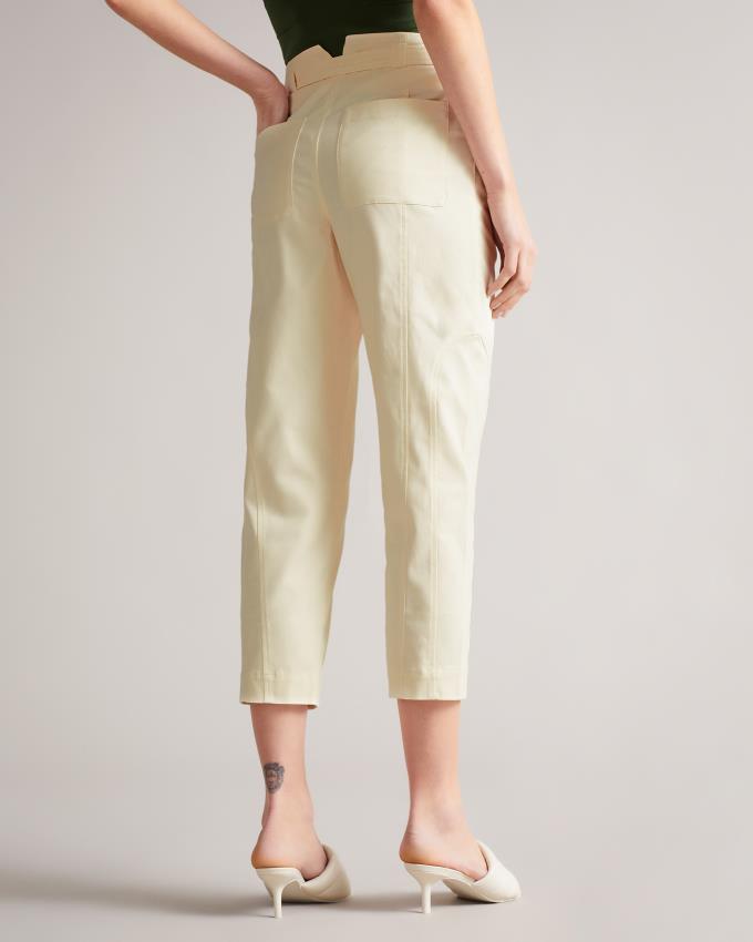 Pantalon Ted Baker Panelled Barrel Leg Blanche Femme | CUM-26889461